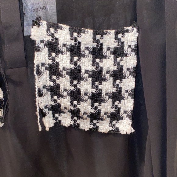 ZARA checkered mesh blouse - Picture 4 of 7